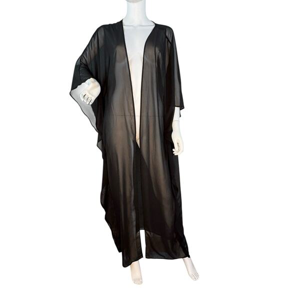Icon Swim Long Maxi Kimono Duster Sheer Chiffon Cover Whimsygoth Witchy Vamp M - Picture 1 of 8